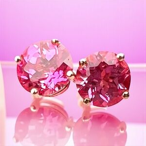 Pink Sapphire Earrings in 18K Rose Gold Vermeil: Perfect Gift